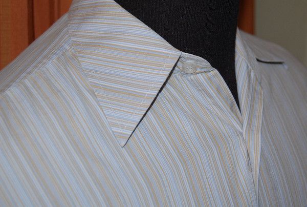 Diamonds LONG SLEEVE BLUE BROWN SHIRT MENS MEDIUM  