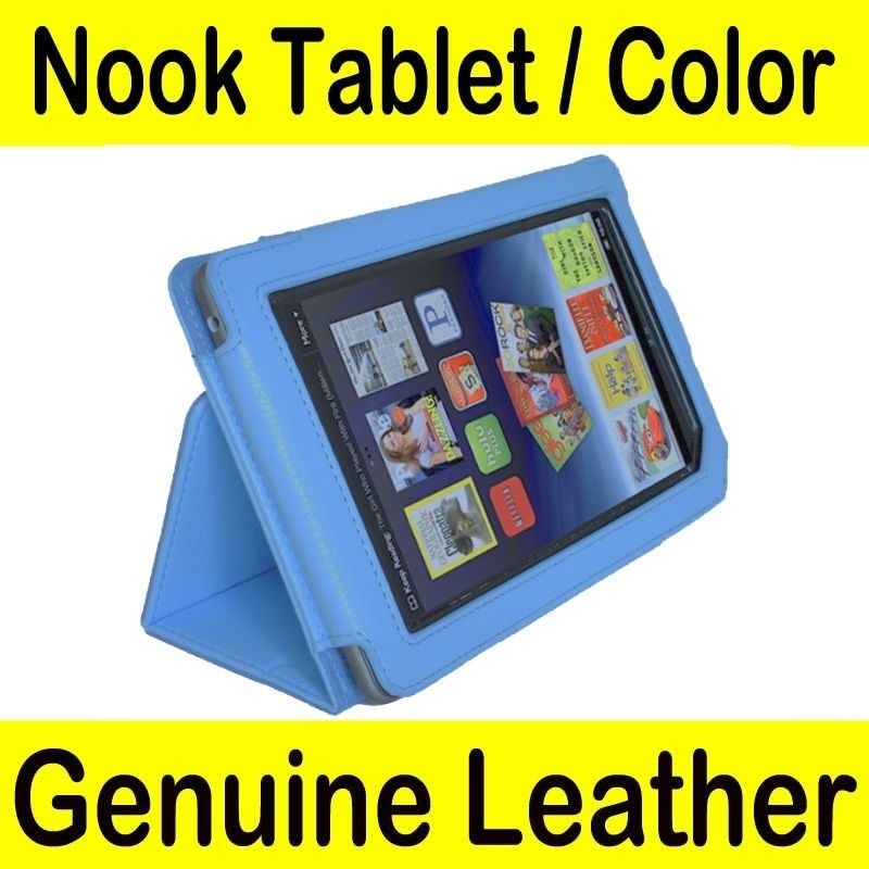 Genuine Leather Cover Case for  Nook Tablet Color with 