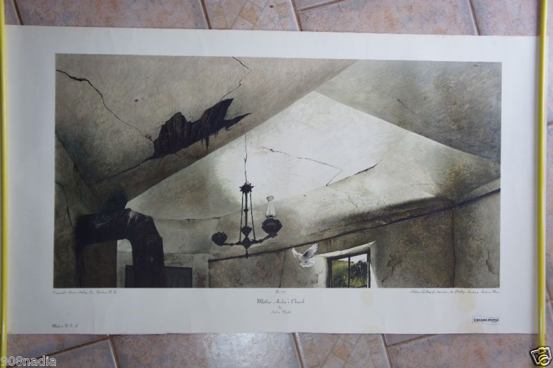 ANDREW WYETH MOTHER ARCHIES CHURCH PRINT SIGNED  