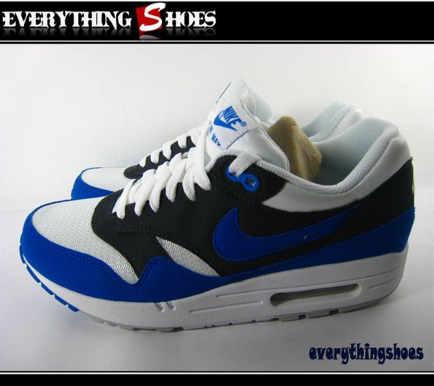   Air Max 1 White Blue Anthracite Black Running Shoes 308866109  