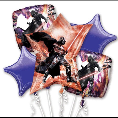   VADAR FIVE PIECE BALLOON MYLAR BOUQUET, NEW   