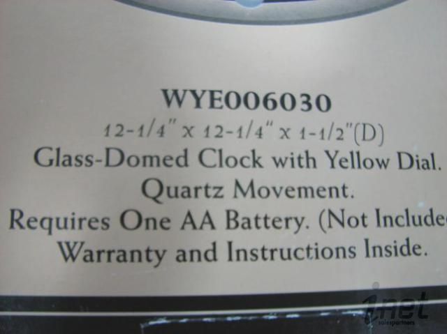 Seth Thomas WYE006030 Yellow Dial Round Wall Clock NIB  