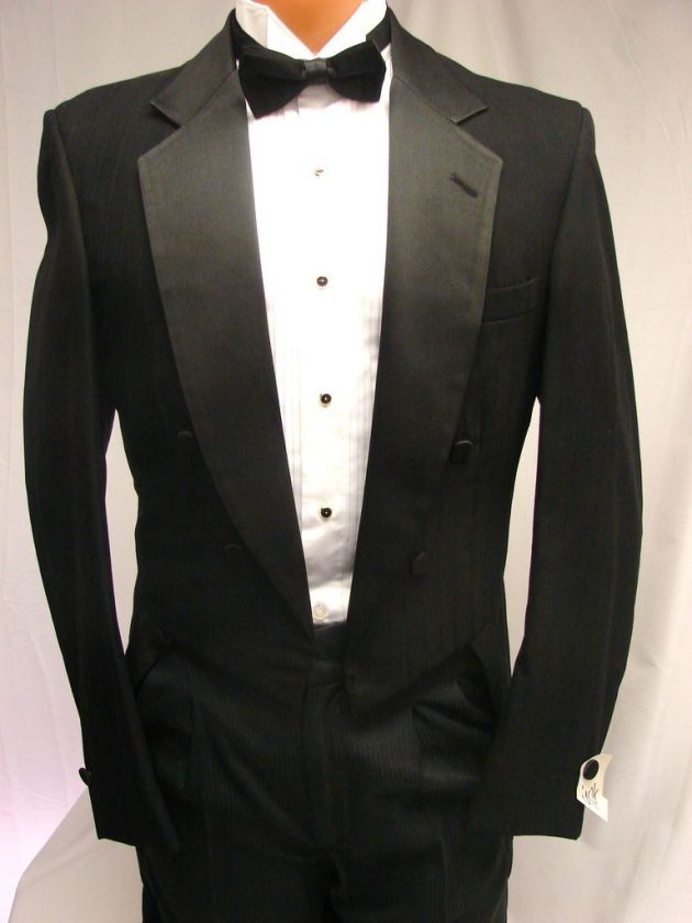 BOYS 6 Black Tuxedo Tailcoat Cheap Costume Tux Tails  