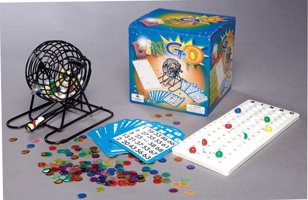 TABLETOP BINGO CAGE W/ ACCESSORIES  