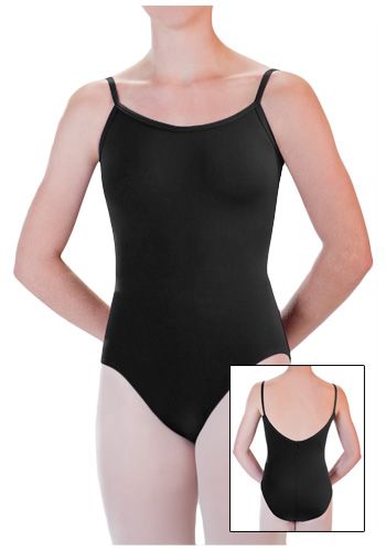 Womens Black MotionWear Camisole Ballet Leotard Size Petite   XL 