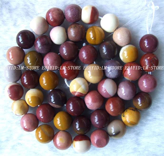 ot623 8mm Natural Mookite Stone Round Beads 15.5  