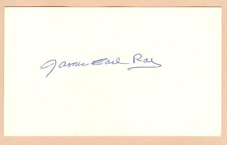 Original JAMES EARL RAY Signed Index Card MLK Jr  