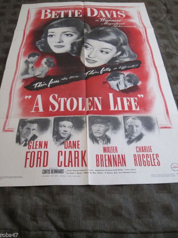 1946 A Stolen Life Bette Davis Glenn Ford Dane Clark  