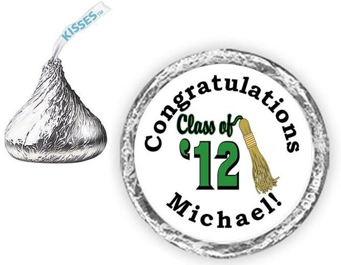 108 GRADUATION Tassel Class of 12 2012 Candy Kiss kisses Labels Party 