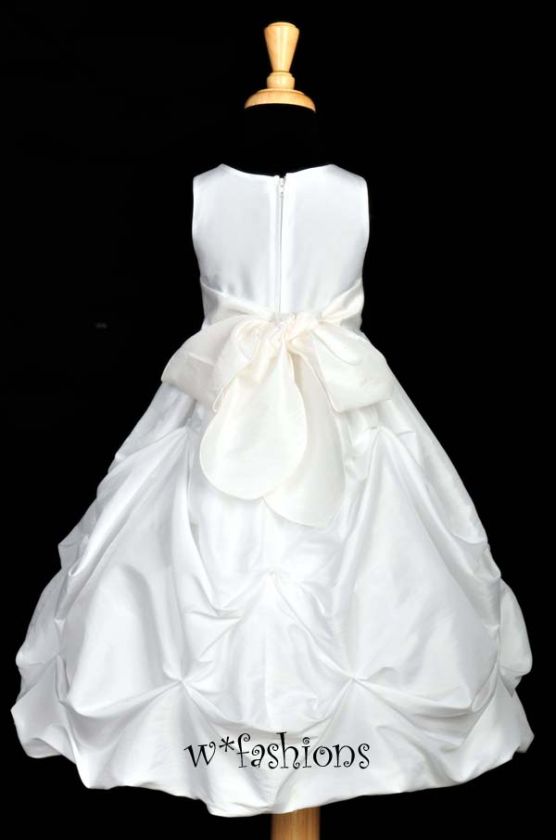 Color White / White Sash with Removable Sash and Flower