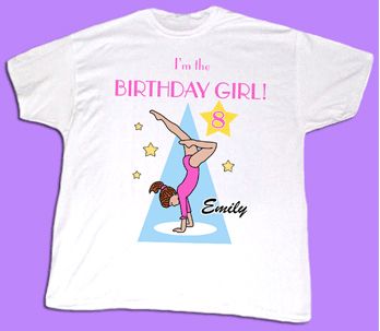 Personalized Gymnastics Handstand Girl Birthday T Shirt  