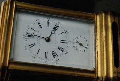 ANTIQUE FRENCH LE ROY FILS PALAIS ROYAL ALARM GORGE CARRIAGE CLOCK 