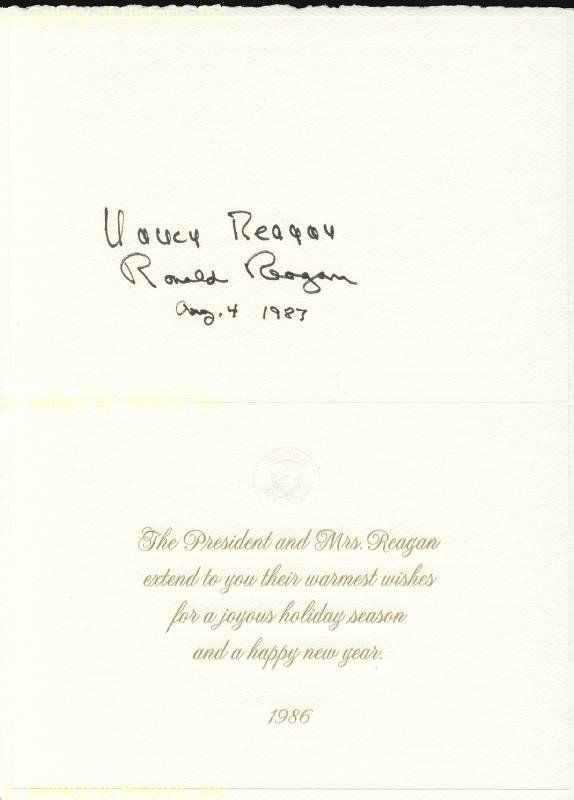 RONALD REAGAN   WHITE HOUSE XMAS CARD SIGNED  