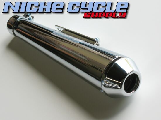 Dunstall Muffler Reverse Cone Shorty Chrome Cafe Style  