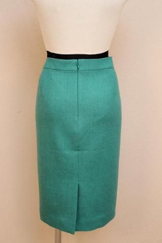 JCrew No 2 Pencil Skirt in double serge wool $120 0P Viridian Green 