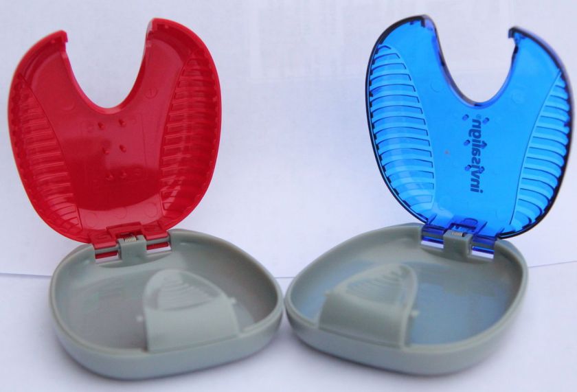 Invisalign Retainer Case Set Red and Blue  