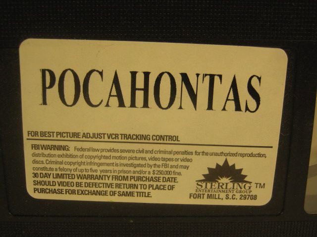 UAV Gold Young Pocahontas VHS  