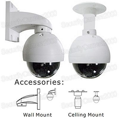 Dome 3 x Zoom Mini Outdoor Waterproof PTZ Camera 360° Continue 