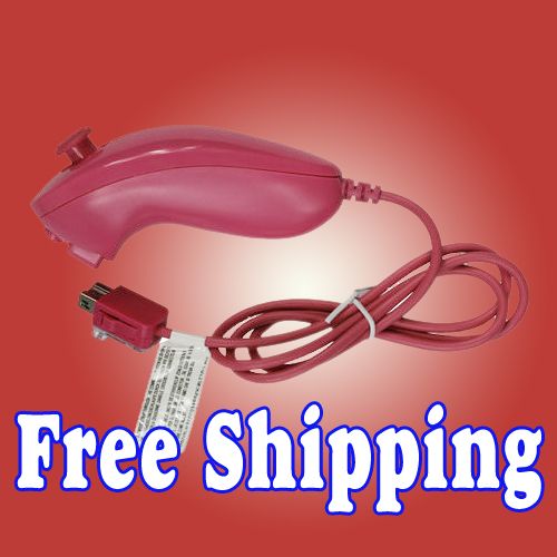 Pink Nunchuck Nunchuk Game Controller for Nintendo Wii  