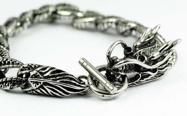 11.4 316L Stainless Steel Chinese Dragon Mens Bracelet 4B003 