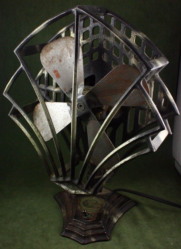   CAST IRON ROBBINS & MYERS ELECTRIC OSCILLATING FAN MACHINE AGE  