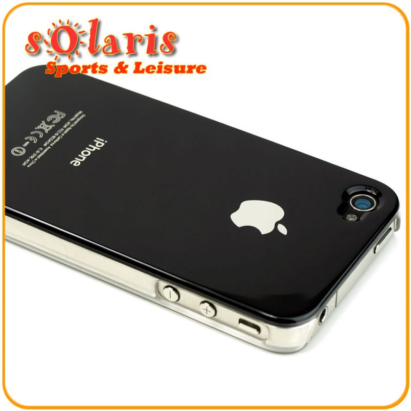 Black Glossy Slim Fit Clip on Hard Case with Clear Edge for Apple 