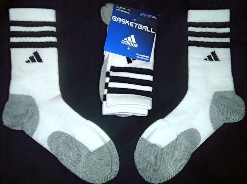 White Adidas Basketball Socks Crazy Light 2011 2012 KU UCLA Louisville 