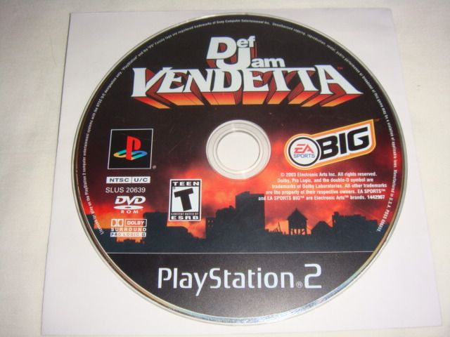 Def Jam Vendetta PS2 Playstation 2 game Disc Only Teen 014633144291 