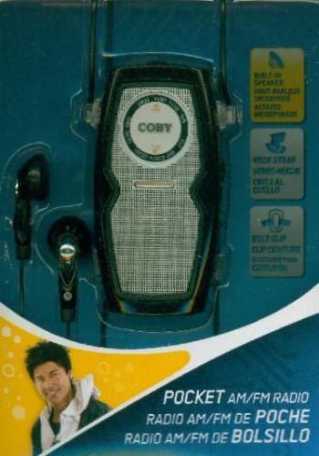 COBY AM FM PORTABLE RADIO BLACK HPs SPEAKER $0 SHIP NEW  