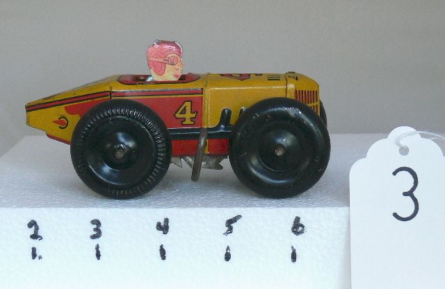 ANTIQUE 1950S MARX #4 WIND UP TIN LITHO RACE CAR RARE  