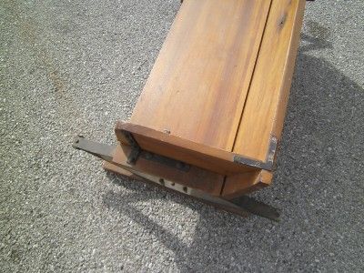 ANTIQUE BUCKBOARD BENCH WAGON SEAT OAK WOODEN PRIMITIVE  