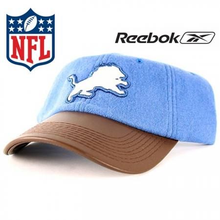 DETROIT LIONS FOOTBALL CLASSIC LEATHER MENS ADJUSTABLE HAT CAP REEBOK 