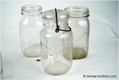 Vintage Clear Canning Jars 3 Ball & 2 Atlas NR  