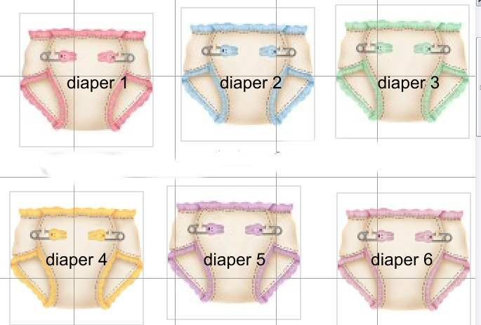 BABY SHOWER INVITATION CARDS CONTOURED CUT NEW Diaper  