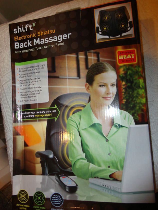 Shift 3 Electronic Shiatsu Back Massager with Handheld Touch Control 