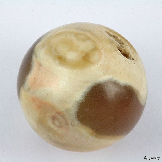 Ancient Spherical Agate Bead 21mm   Collectible Old Bead  