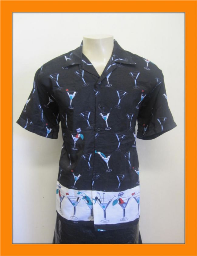 NWT MENS HAWAIIAN TROPICAL COCKTAIL BEER MARTINI SHIRT  