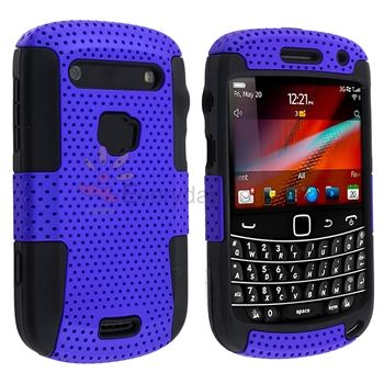 For Blackberry Bold 9900 9930 Blue+White Meshed Cover Case  