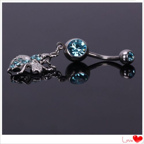   Rhinestone Spider Curved Barbells Navel Belly Button Ring Body Jewelry