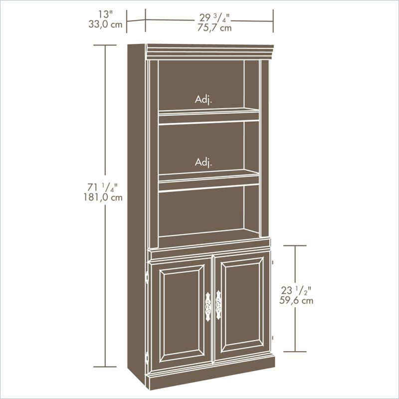   Heritage Hill 3 Shelves Wood w/Cabinet Bookcase 042666027922  