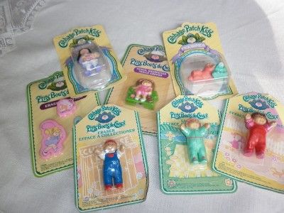   1985 Cabbage Patch Kids Figurines, Erasers   Original & Sealed Toy Lot