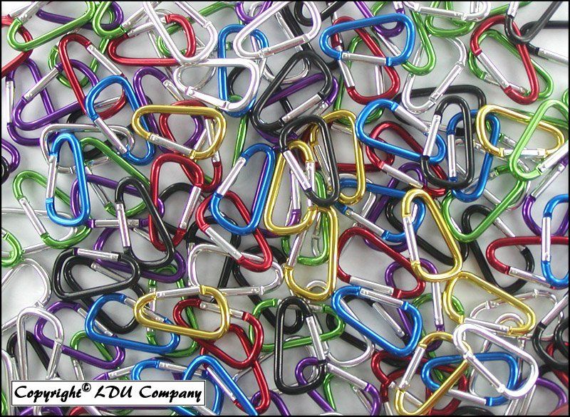 Wholesale 100 Aluminum Carabiners D Ring Crab Biner MIX  