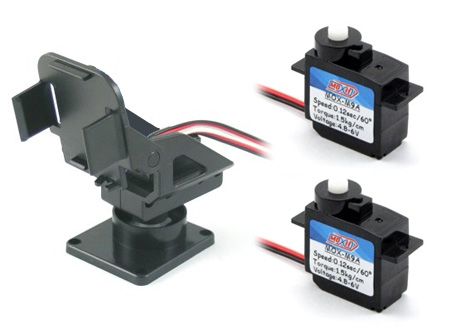   Camera Flycam Mount Holder + 2 set 9g Plastic Servo for FPV Rec  