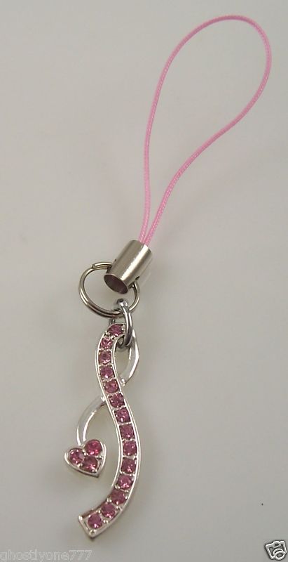 Pink Ribbon breast cancer cell phone charm crystals  