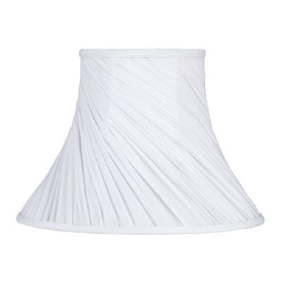 NEW 7 in. Wide Clip On Chandelier Lamp Shade White Faux Silk Fabric 