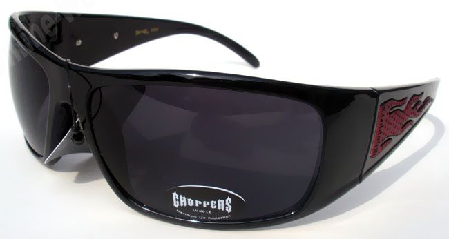 Choppers Mens Sunglasses Motorcycle Black Orange 7696  