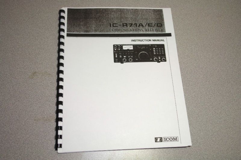 Icom IC R71A Communications Receiver MANUAL w/Plastic Covers  