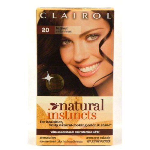 CLAIROL NATURAL INSTINCTS #20 HAZELNUT MEDIUM BROWN  