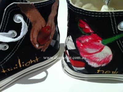 The Twilight On Black Converse Shoes Hand Painted CO31  