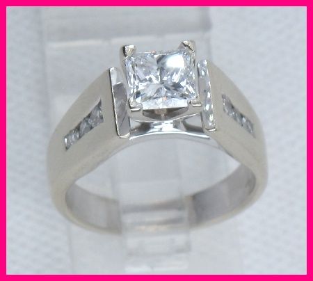 14kwg Princess & Round Diamond Engagement Ring 1.49ct  